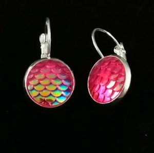 October mermaid scale leverback earrings
